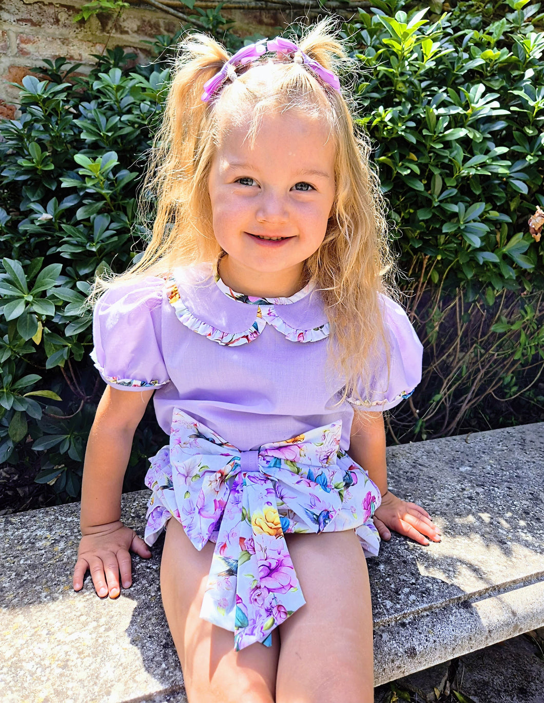 BUTTON UP BABY - LILAC FLORAL JAM PANT SET