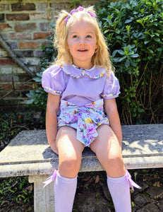 BUTTON UP BABY - LILAC FLORAL JAM PANT SET