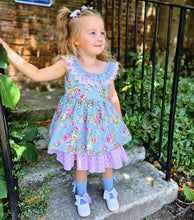 Load image into Gallery viewer, BUTTON UP BABY - BABY BLUE/PINK FLORAL DRESS