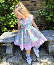 Load image into Gallery viewer, BUTTON UP BABY - BABY BLUE/PINK FLORAL DRESS