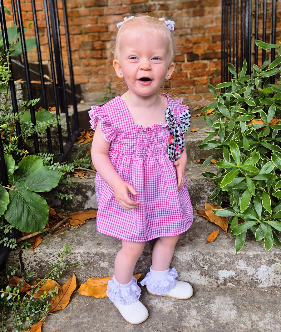 BUTTON UP BABY - BABY PINK GINGHAM 2 PIECE
