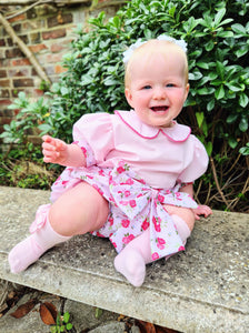 BUTTON UP BABY - DUSKY PINK ROSES JAM PANT SET