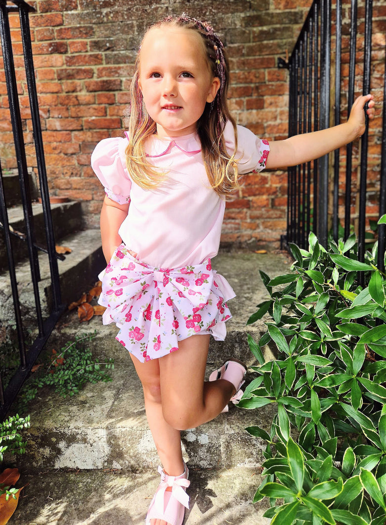 BUTTON UP BABY - DUSKY PINK ROSES JAM PANT SET