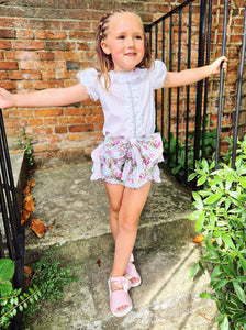 BUTTON UP BABY - GREY AND PINK ROSES JAM PANT SET