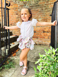 BUTTON UP BABY - GREY AND PINK ROSES JAM PANT SET