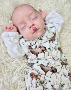BUTTON UP BABY - DEER DUNGAREE OUTFIT