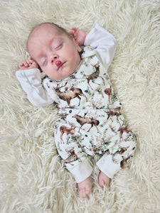 BUTTON UP BABY - DEER DUNGAREE OUTFIT
