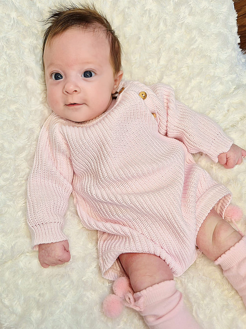 DANDELION - KNITTED ROMPER - PASTEL PINK