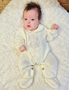 DANDELION - KNITTED ONESIE & HAT - IVORY