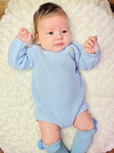 Load image into Gallery viewer, DANDELION - KNITTED ROMPER - PASTEL BLUE