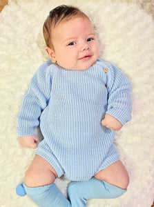 DANDELION - KNITTED ROMPER - PASTEL BLUE