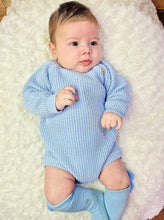 Load image into Gallery viewer, DANDELION - KNITTED ROMPER - PASTEL BLUE