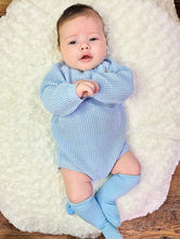 Load image into Gallery viewer, DANDELION - KNITTED ROMPER - PASTEL BLUE