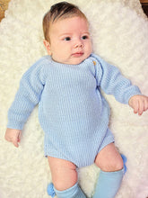 Load image into Gallery viewer, DANDELION - KNITTED ROMPER - PASTEL BLUE