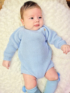 DANDELION - KNITTED ROMPER - PASTEL BLUE