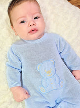 Load image into Gallery viewer, DANDELION - TEDDY BEAR KNITTED ONESIE- BLUE