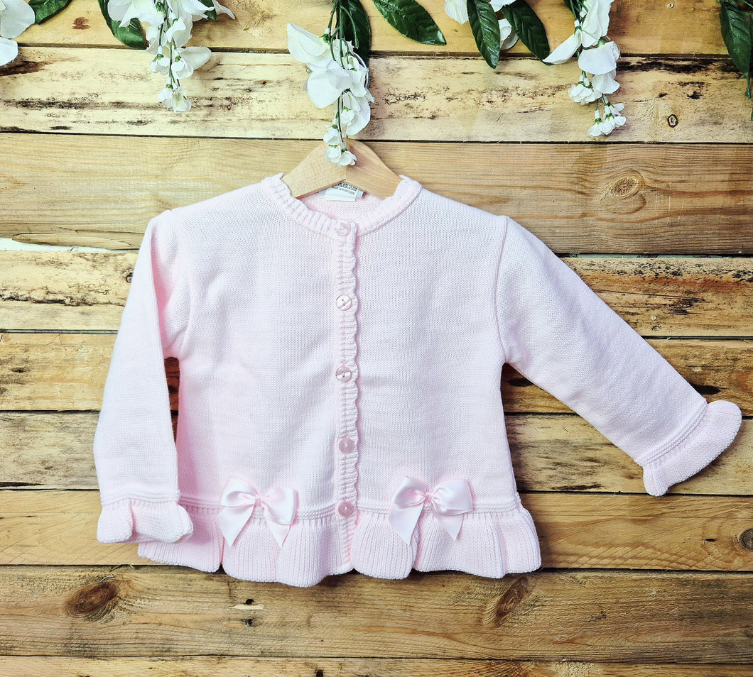 DANDELION - CARDIGAN WITH SATIN BOWS - PINK