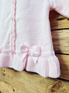 DANDELION - CARDIGAN WITH SATIN BOWS - PINK