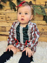 Load image into Gallery viewer, BUTTON UP BABY - PHOENIX - CHRISTMAS GREEN/WHITE