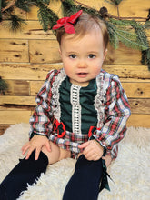 Load image into Gallery viewer, BUTTON UP BABY - PHOENIX - CHRISTMAS GREEN/WHITE