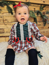 Load image into Gallery viewer, BUTTON UP BABY - PHOENIX - CHRISTMAS GREEN/WHITE