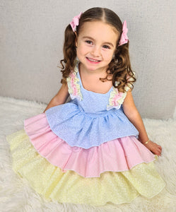 BUTTON UP BABY - LAYERED PASTEL SUMMER DRESS