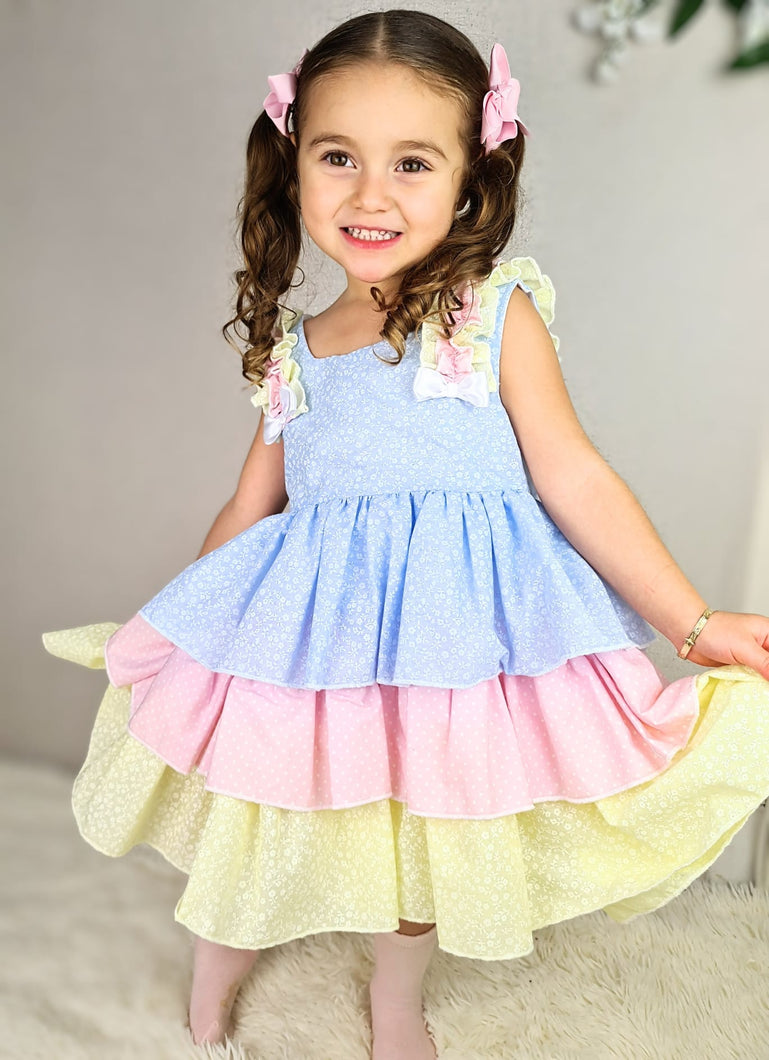 BUTTON UP BABY - LAYERED PASTEL SUMMER DRESS