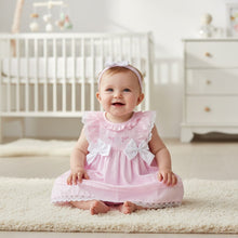 Load image into Gallery viewer, ROCK A BYE BABY - WHITE RIBBON DRESS - PINK