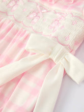 Load image into Gallery viewer, PINK PLAID RUFFLE BALLET SHOE EMBROIDERY LONG SLEEVE ROMPER