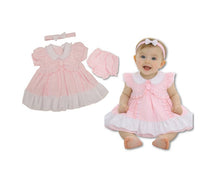 Load image into Gallery viewer, MY LITTLE CHICK - BABY DRESS WITH RUFFLES AND LACE COLLAR - PINK