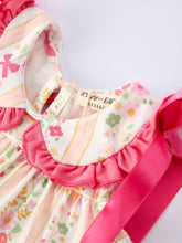 Load image into Gallery viewer, RYLEE FAITH - SPRING FLORAL BOW RUFFLE BLOOMER SET