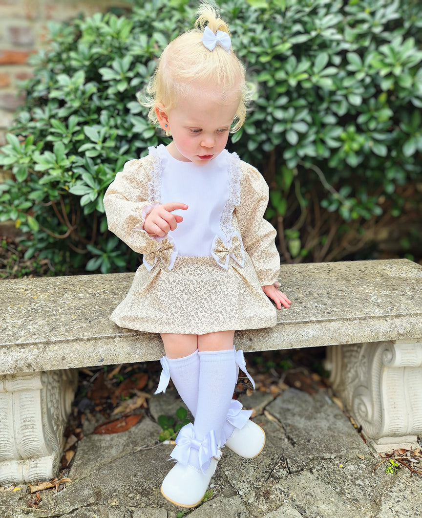 BUTTON UP BABY - BEIGE FLORAL SHIFT DRESS