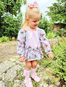 BUTTON UP BABY - GREY ROSES SHIFT DRESS