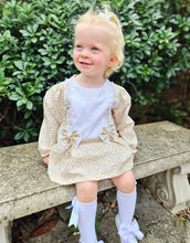 Load image into Gallery viewer, BUTTON UP BABY - BEIGE FLORAL SHIFT DRESS