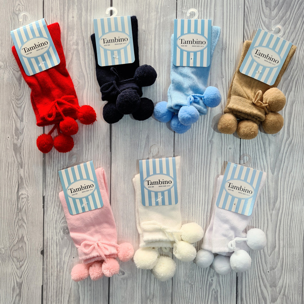 TAMBINO - KNEE HIGH POM POM SOCKS