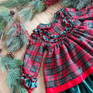 BUTTON UP BABY - CHRISTMAS DRESS - TARTAN